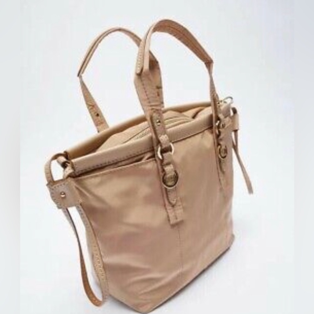 💎 💎 ZARA  BLUSH NYLON MINI TOTE BAG BNWT💎#ZN3